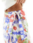 ASOS DESIGN Petite wrap detail skort in mosaic fruit print