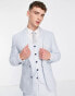 ASOS DESIGN super skinny wool mix suit jacket in blue puppytooth check