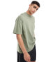 ASOS 4505 Icon oversized boxy heavyweight t-shirt with quick dry in washed khaki