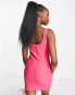 Stradivarius seamed bodycon mini dress in pop pink