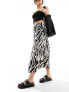 Object a line midi skirt in zebra print