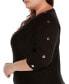 Plus Size Rivet-Trim Dolman-Sleeve Sweater