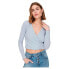 ONLY Emma Tie Wrap Long Sleeve V Neck T-Shirt