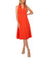 Women's Sleeveless Cinched-Waist V-Neck Midi Dress