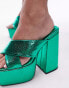 Topshop Rori platform mule in green