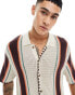 Cotton On cabana linen blend stripped knit shirt in multi