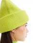 Monki knitted beanie hat in green