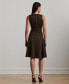 Women's Buckle-Trim Herringbone Sleeveless Dress