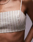 Topshop stripe linen bralet in ecru