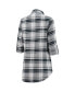 Женская пижама Concepts Sport Womens Charcoal, Gray Carolina Panthers Accolade Flannel Long Sleeve Button-Up Nightshirt