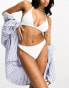 Peek & Beau Exclusive textured broderie high leg bikini bottom in white