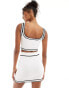 SNDYS knit bralet co-ord in white with black stitch