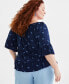 Plus Size Printed 3/4-Sleeve Top, Created for Macy's