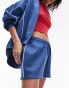 Topshop co-ord sporty pictot runner shorts in mid blue