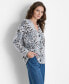 Women's Animal-Print Textured Long-Sleeve Cardigan