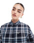 Fred Perry tartan sheer shirt in navy