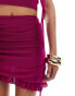 Murci exclusive ruffle hem corsage mini skirt co-ord in fuchsia