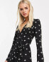 ASOS DESIGN Petite wrap front mini dress in star print