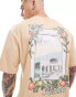 ONLY & SONS oversized t-shirt with paradiso back print in beige