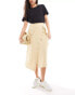 & Other Stories utility asymmetric wrap midi skirt with pocket detail in natural