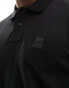 BOSS Orange Passerby long sleeve polo in black