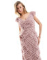 Beauut Briesmaid ruffle maxi dress in rose pink