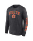 Men's Heather Charcoal Auburn Tigers Distressed Arch Over Logo Long Sleeve T-shirt