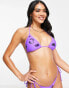 Candypants triangle sequin bikini top in purple