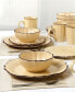 Scalloped Edge 16 Piece Service for 4 Dinnerware Set