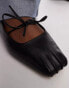 Topshop Bridget leather ballet flat with pinched toe in black