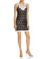 Karen Kane Crochet Trim Lace Sheath Dress Black Cream M