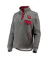 Women's Heathered Gray, Crimson Oklahoma Sooners Magnum Quilted Quarter-Snap Pullover Jacket