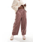 ASOS DESIGN cord balloon trousers in mink