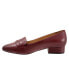 Trotters Joelle T2163-627 Womens Burgundy Leather Slip On Pumps Heels Shoes