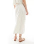 Vero Moda linen midi skirt co-ord in off white