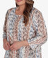 Plus Size Classic Vertical Animal Print Top With Necklace