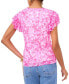 Women's Floral Tiered Short-Sleeve Blouse