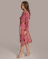 Donna Karan Women's Printed Button-Front Belted Dress