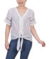 Women's Short Sleeve Crochet Trim Blouse