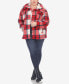 Plus Size Plaid Shacket Jacket