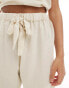 ASOS DESIGN Isabel mix & match linen look beach bermuda short in neutral