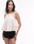 Topshop twill contrast stitch cami in ivory