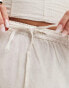 In The Style linen look drawstring midaxi skirt in stone