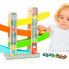 MOLTO Wooden Car Ramp Track Includes 4 Cars