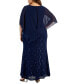 Plus Size Beaded Popover Gown