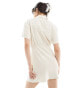 Stradivarius linen look utility dress in natural