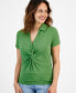 Petite Twisted-Front Top, Created for Macy's