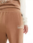 Armani EA7 logo wide leg sweat pants in brown CO-ORD