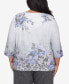 Plus Size Worth Avenue Beaded Split Neck Floral Shimmer Top