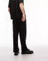 Topman smart wide leg with pleat trousers in black